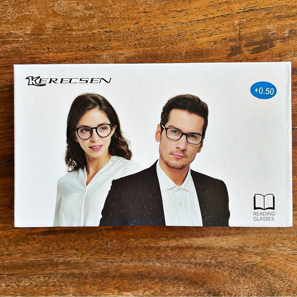 Kerecsen Black Reading Glasses Unisex Lightweight +0.50